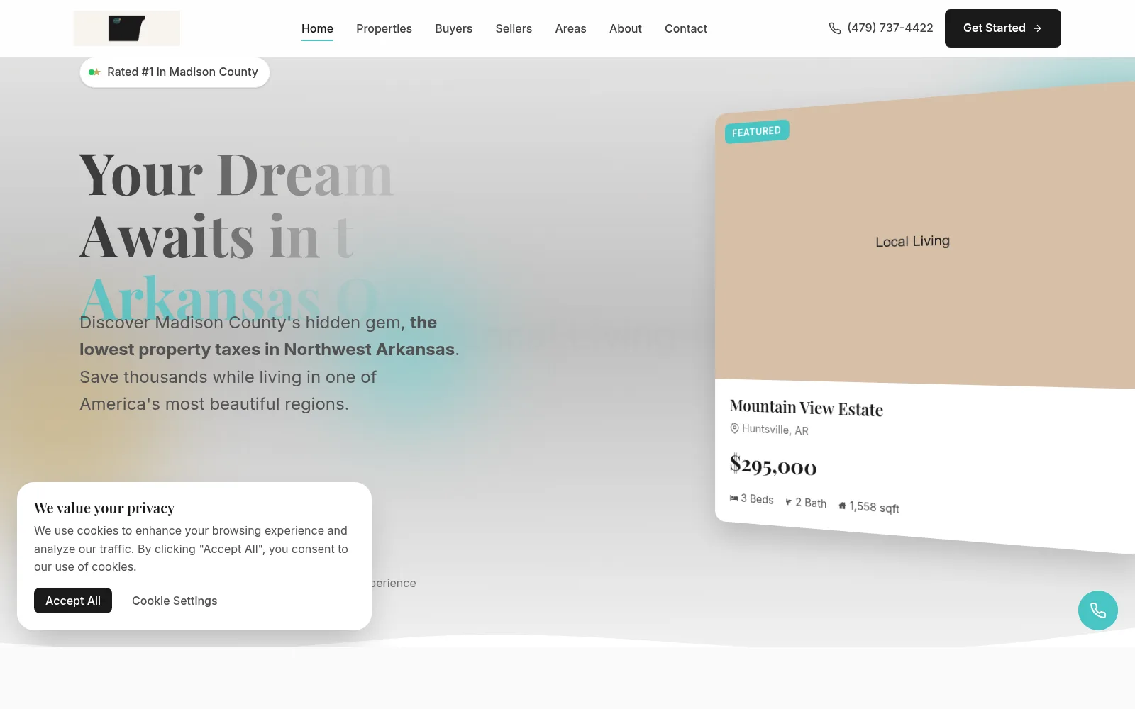 Homepage screenshot of Local Living Real Estate