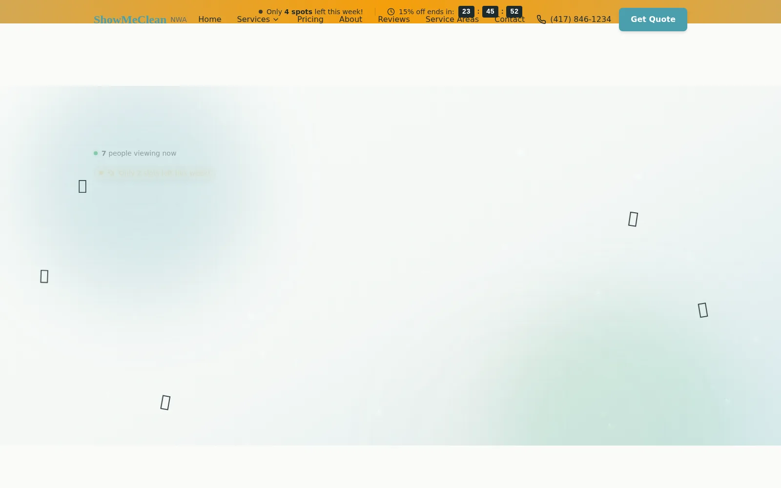 Homepage screenshot of ShowMeClean NWA